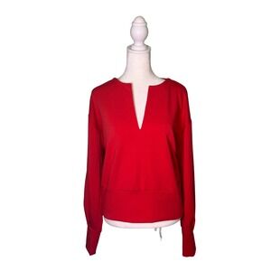 SCOTCH & SODA V-Neck Voluminous Sleeved Sweater Red Women's Size Medium